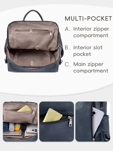 Miniatura 4 de CLUCI Mochila Bolso para Mujeres de Cuero PU Antirrobo Grande de Diseñador de Moda Bolsa de Viaje Bolsos de Hombro para Damas Purse