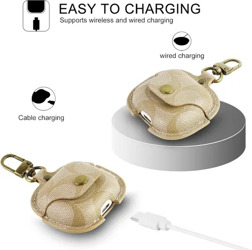 Miniatura 3 de Funda de cuero para AirPods Pro 3, funda protectora a prueba de golpes de cuerpo completo (A)