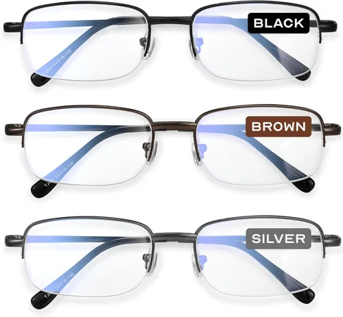 Miniatura 8 de NOVIVON 2.0 Gafas de Lectura de Metal para Hombre - Lentes Duraderos con Filtrado de Luz Azul - Visión Clara