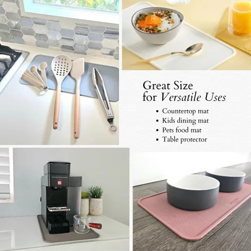Miniatura 4 de Soporte de cuchara de silicona para estufa, espátula de cocina multifunción, protector de mesa, tapete de estación de café, impermeable, resistente