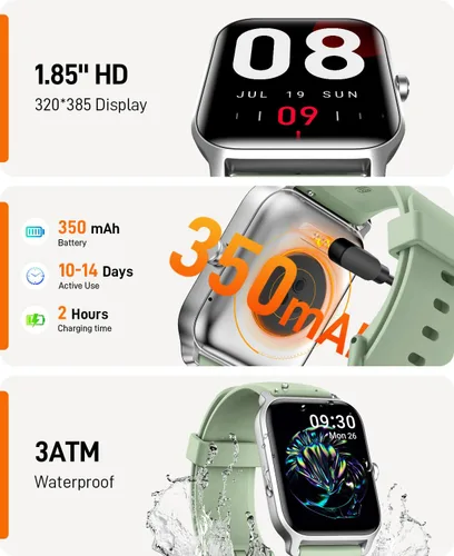 Miniatura 6 de Relojes inteligentes para mujeres y hombres, 2025 Smartwatch de 1.85" con Alexa, rastreador de fitness, reloj inteligente compatible con Android