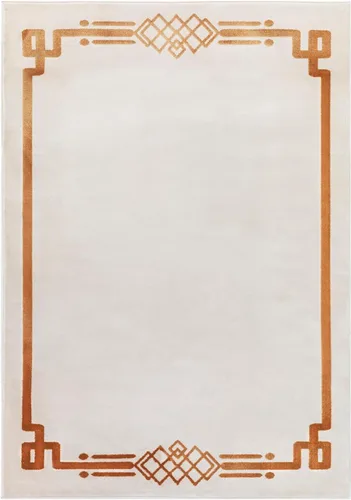 Miniatura 4 de Antep Rugs Babil Gold - Alfombra moderna con bordes de 6 x 9 pies, beige, 6 pies 7 pulgadas x 9 pies