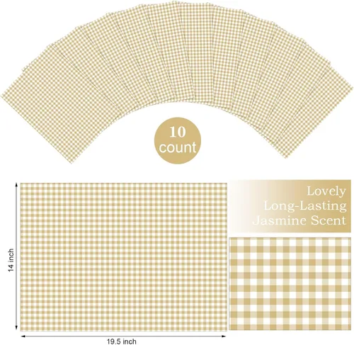 Miniatura 3 de Geosar 10 hojas de forros perfumados para cajones, grandes revestimientos de cajones no adhesivos con aroma a polvo, papel perfumado para tocador