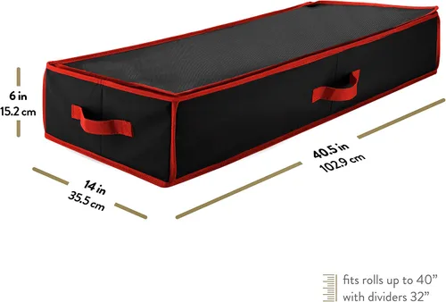 Miniatura 6 de ZOBER Organizador de papel de regalo, contenedores de almacenamiento de papel de regalo de 40 pulgadas con bolsillos interiores para lazos