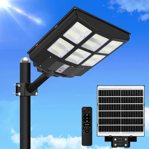 Miniatura 10 de Farolas solares para exteriores, 700000 lúmenes, luces LED brillantes con sensor de movimiento y control remoto, luces de seguridad impermeables