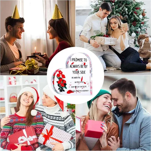 Miniatura 9 de Placa de corazón de acrílico, citas inspiradoras, regalo romántico para novia, novio, amante, regalo para boda, cumpleaños, aniversario, decoración