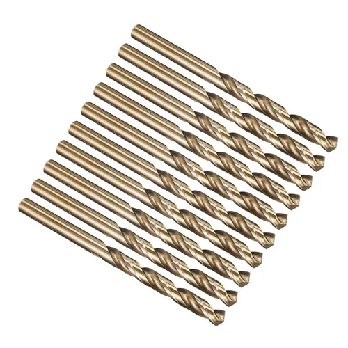 Miniatura 272 de PATIKIL Broca Jobber de 0.039 in, vástago recto M35 cobalto 5% acero de alta velocidad 135° acabado dorado para metal duro de acero inoxidable - 2