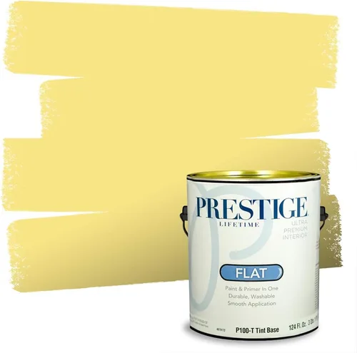 Miniatura 211 de PRESTIGE Pinturas Pintura Exterior e Imprimación En Uno, 1 Galón, Satinado, Pareja Comparable de Benjamin Moore* Amarillo* 320BM-PCM