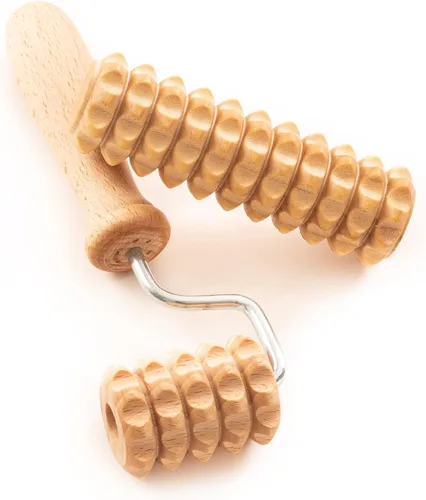 Miniatura 9 de tuuli Rodillo de masaje corporal y facial, rodillo de masaje de madera multifuncional, ayuda a aliviar la tensión muscular y apoyar la salud
