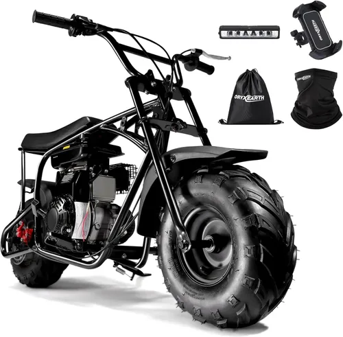 Miniatura 12 de Oryxearth Mini bicicleta de tierra todoterreno de 105cc de 4 tiempos, 28mph, a gasolina con transmisión automática y arranque de tirón para adultos