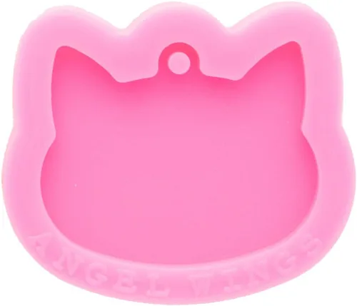 Miniatura 3 de Angel Wings Molde de silicona brillante y encantador estilo gato, etiqueta para mascotas, mini molde de silicona para etiqueta de gato, llavero