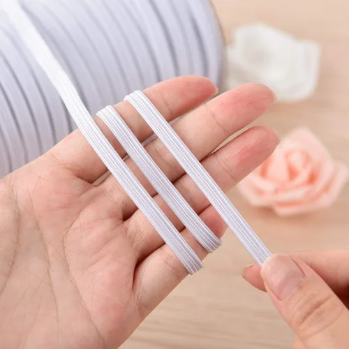 Miniatura 3 de Coopay Bandas elásticas planas de 180 yardas de largo, 1/8 pulgadas de ancho, cuerda elástica plana de punto para coser proyectos de bricolaje
