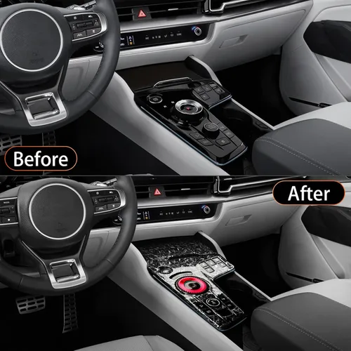 Miniatura 4 de YOUTOOCAR 2 piezas de cubiertas de panel de cambio de marchas automático para interior Compatible con Kia Sportage 2023–2025 EX SX SX-Prestige