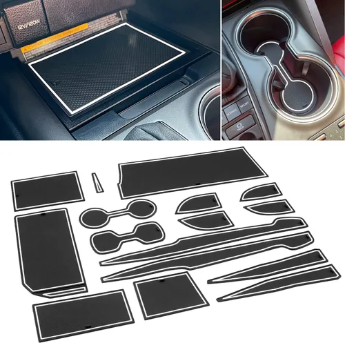 Miniatura 9 de Para Toyota Camry Accessories 2018 2019 2020 2021 2022 2023 2024 Inserto de portavasos personalizado, organizador de consola central, tapete de Negro