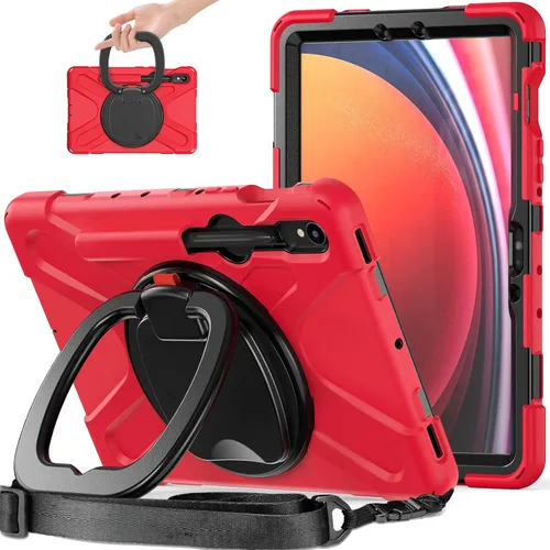 Miniatura 36 de 360 Rotation Case for Galaxy Tab ActivePro/Tab Active4 Pro/Active 5 Pro 10.1" Sturdy Cover Rotate Ring Stand Shoulder Carrying Strap Hand Strap