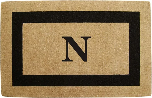 Miniatura 48 de Tapete de fibra de coco natural, para puerta de entrada, rectangular, resistente, para patio, atrapador de suciedad antideslizante, decoración