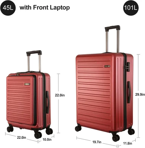 Miniatura 2 de TydeCkare Juego de equipaje ABS+PC ruedas giratorias ligeras de 2028 pulgadas., Rojo vino, Moda