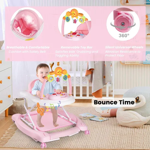 Miniatura 5 de Boyro Baby Andador de bebé 5-en-1, andadores de bebé para niños y niñas de 6 a 12 meses, andador de actividad plegable, andador para bebés y niños