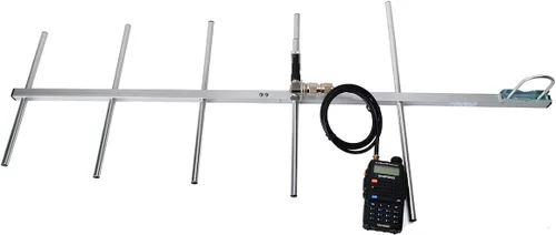 Miniatura 4 de HYS YAGI Antena 9dBi de alta ganancia UHF 27.6 in Base Antena (400-470MHz) Antena exterior de 5 elementos para radioaficionados, GMRS, sistemas