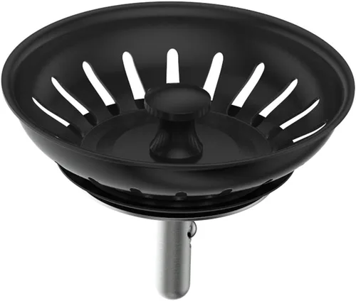 Miniatura 3 de KANARY Colador de repuesto para fregadero de cocina para desagües estándar (3-1/2 pulgadas), cuerpo de acero inoxidable con tapón de goma