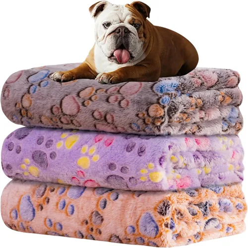 Miniatura 30 de Rezutan 1 paquete de 3 mantas para perros grandes, 41x31 pulgadas para mantas suaves y mullidas para mascotas y gatos de tamaño mediano, reversibles