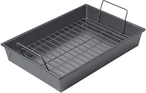 Chicago Metallic juego de fuentes para horno poco profundas, para galletas, antiadherentes, profesionales, con charola para cocina, de 13 in x 9 in