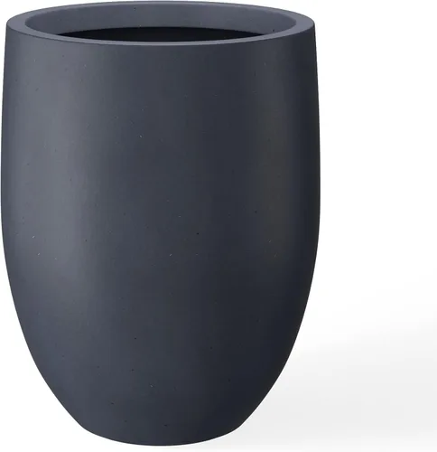 Miniatura 11 de Kante Maceta alta de hormigón natural de 21.7 pulgadas de alto, maceta decorativa grande para interiores y exteriores con orificio de drenaje