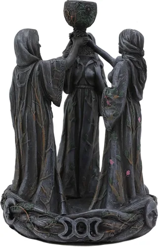 Miniatura 5 de Ebros Gift Wicca Triple Diosa Joven Doncella Esperando Madre y Vieja Crone Pagana Decorativa Cono de Incienso Quemador Estatua de Cono de Incienso