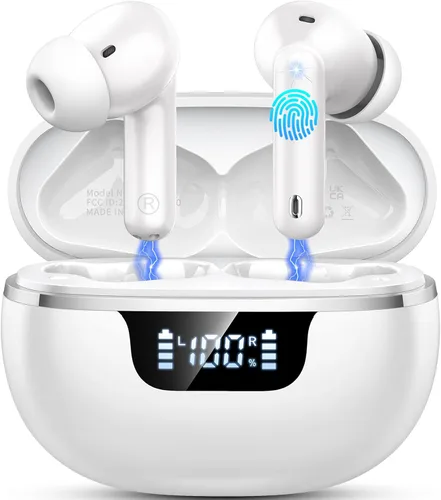 Miniatura 8 de Auriculares inalámbricos Bluetooth con cancelación de ruido, auriculares Bluetooth 5.4 con controladores dinámicos estéreo, 40H de tiempo de Negro