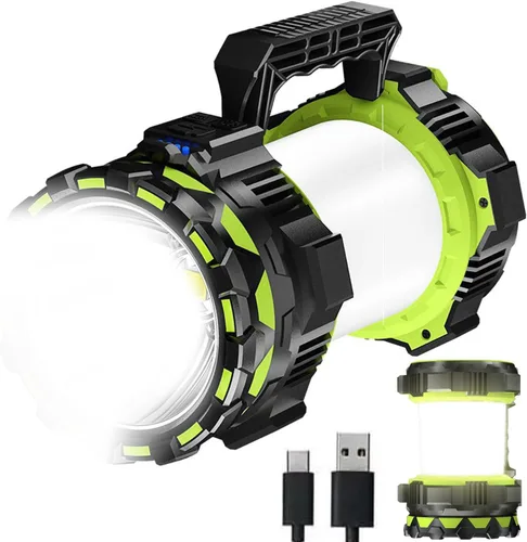 Focos LED grandes, linternas, 22000 lúmenes, 6 modos, recargable, portátil, para campamento, caza, luces de trabajo portátiles para emergencias en