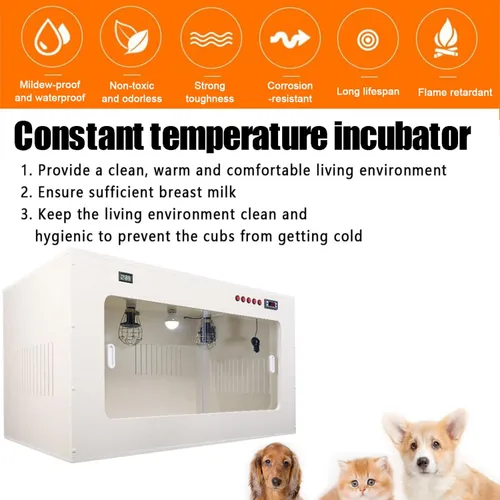 Miniatura 2 de QIANG Portable Insulated Puppy Incubator with Heating & Fan,Compact Brooder Nursery for Safe Transport and Home Care of Newborn Dogs, Cats, and