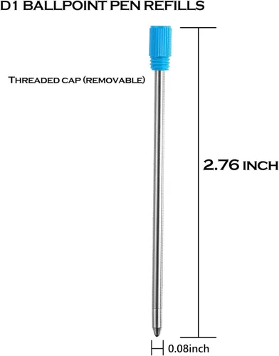 Miniatura 3 de DUNBONG Bolígrafo Metal D1 Recambio para Bolígrafo Multifunción, Paquete Azul de 5 Piezas (Azul)