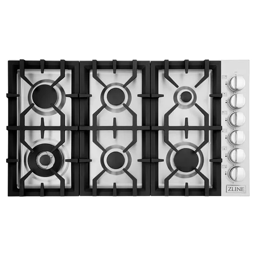 Miniatura 3 de ZLINE - Placa de cocina de gas con 6 quemadores (RC36) de 36 pulgadas