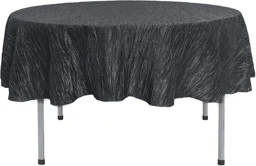 Miniatura 23 de Your Chair Covers - Mantel redondo de tafetán arrugado de 132 pulgadas - Mantel de comedor color champán, brillante aplastado para bodas, fiestas