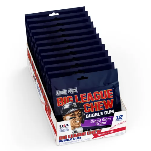 Miniatura 16 de Big League Chew Big Rally Blue - Goma de mascar de frambuesa azul intenso Perfecto para juegos de béisbol, equipos, concesiones, fiestas y más