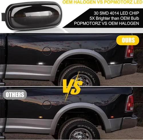 Miniatura 5 de POPMOTORZ 4 Piezas Luz LED Marcadora Lateral de Guardabarros Lámpara Marcadora Lateral Trasera de Caja Compatible con Dodge RAM 2500 3500 SLT ST