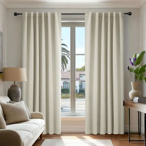 Deconovo - Cortinas opacas con aislamiento térmico, 52 pulgadas de ancho x 95 pulgadas de largo, 2 paneles, con pestañas en la parte posterior,
