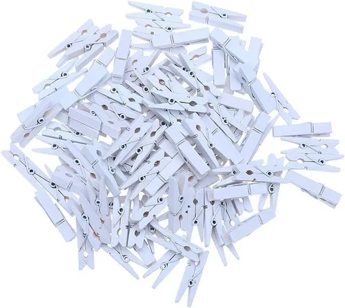 Miniatura 13 de DECORA Pinza de madera pintada colorida de 1.4 in/1.38 pulgadas, 100 piezas para clips de fotos, álbumes de chatarra, manualidades, envoltura