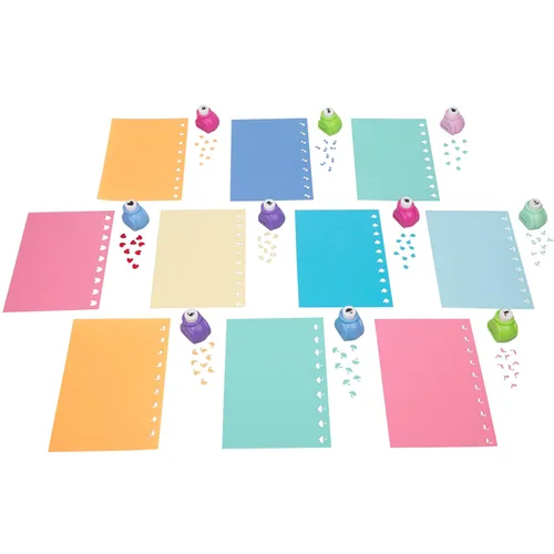 Miniatura 5 de Perforadoras de papel para álbum de recortes, 58 perforadoras pequeñas con estuche, todos diseños diferentes 58 piezas