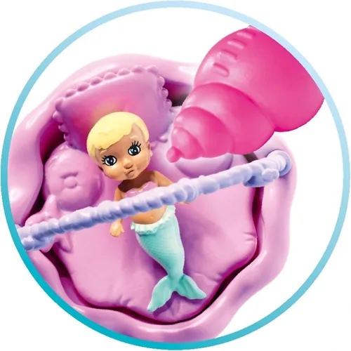 Miniatura 7 de Simba 105733524 Steffi Love Mermaid Family, Muñeca como sirena embarazada con Kevin como Merman, con cama de bebé, 11.4 in de vestir, muñecas