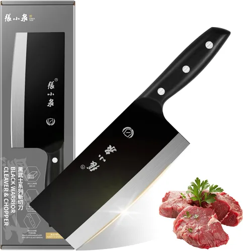 Miniatura 10 de ZHANG XIAO QUAN SINCE 1628 Cuchillo de carnicero de carne resistente, forjado a mano con funda para cocina, campamento al aire libre, barbacoa