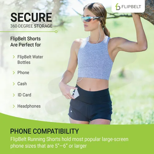 Miniatura 3 de FlipBelt - Pantalones cortos de running para mujer