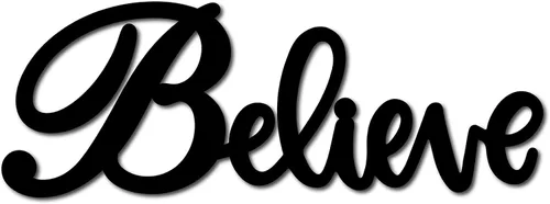 CREATCABIN Letrero de madera con texto en inglés "Wood Believe" con letras recortadas, palabras negras, para colgar en la pared, decoración de pared