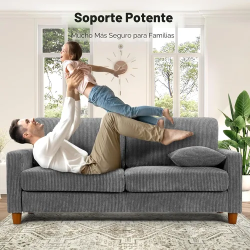 Miniatura 5 de Kidirect Silla de acento extragrande de 35.5 pulgadas, sillas de sala de montaje fácil, silla de lectura de pana para dormitorio, sillas de acento