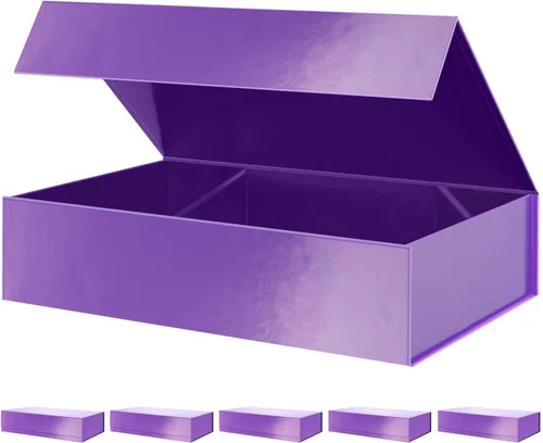 Miniatura 11 de PACKHOME Caja de regalo de 11.5 x 8 x 2.5 pulgadas, caja resistente para camisas con tapa magnética para múltiples ocasiones (negro brillante)