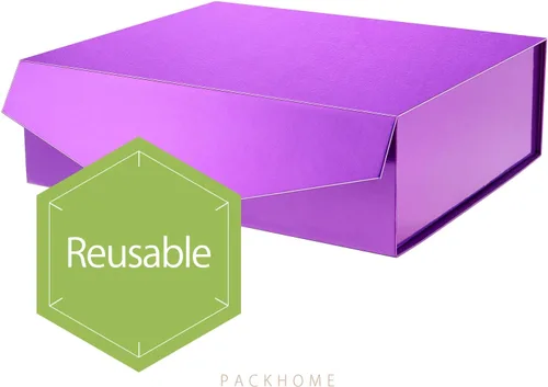 Miniatura 6 de PACKHOME 17 x 14.5 x 5.5 pulgadas, 3 cajas de regalo extra grandes con tapas, cajas de cierre magnético para ropa y regalos grandes