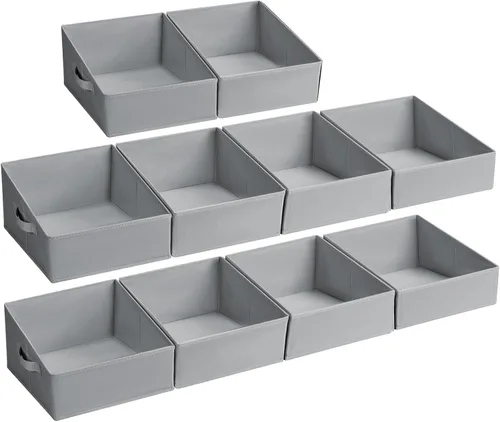 Miniatura 46 de DIMJ Contenedores de almacenamiento trapezoidales para ropa, 4 paquetes organizadores de armario y cestas de almacenamiento, cestas plegables