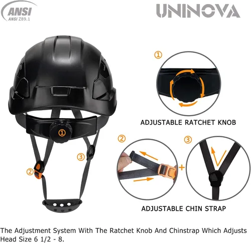 Miniatura 3 de Hard Hat Construction OSHA Safety Helmet 6 Pt Suspension Adjustable Suspension Cascos De Construccion
