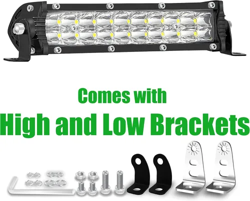 Miniatura 7 de Barra de luz LED delgada de 7 pulgadas para camión tractor, 12 V-60 V, pequeñas luces LED de trabajo todoterreno, luces antiniebla auxiliares 60 W