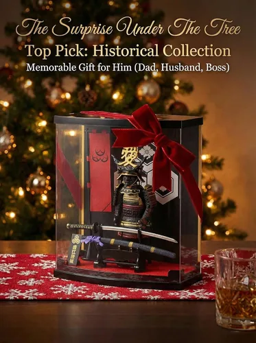 Miniatura 5 de MEISTER JAPAN Samurai Figura Naoe Kanetsugu Estatua de 8.3 pulgadas con vitrina 1:10 scale armor with iconic "Ai" love-crest helmet, miniature